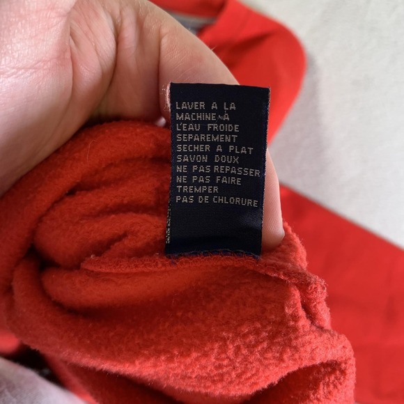 Vintage Tommy Jeans Sweatshirt Mens XL Red Fleece Crewneck Flag Logo 90s - Picture 7 of 8